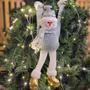 Imagem de Boneco de Neve Dependurado Pelúcia Natal Peso nas Mãos Decora Prateleira 48cm - Art Christmas