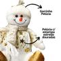 Imagem de Boneco de Neve Sentado Pelúcia Star Gold Champanhe 25cm - Magizi