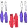 Imagem de Boneco de Pano Branco Vermelho Roxo Ritual Vodu Vudu Kit