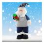 Imagem de Boneco Decorativo Papai Noel Artesão Azul Com Brinquedo 53cm