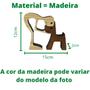 Imagem de Boneco Escultura Família Pet em Madeira Decorativa Enfeite com 2 Peças
