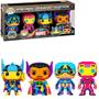 Imagem de Boneco Funko Pop Marvel Black Light 4 Pack