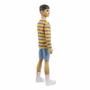 Imagem de Boneco Ken Barbie Camisa Listrada Bermuda Tênis 175 com Bolsinha Original Mattel