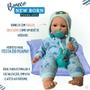 Imagem de Boneco Menino Bebê De Pijama Azul New Reborn Com Acessórios Série Brinquedos de Menina Divertoys