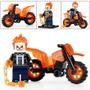 Imagem de Boneco motoqueiro fantasma ghost rider marvel blocos de montar