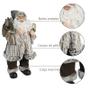 Imagem de Boneco Papai Noel 60cm Casaco de Pele Calça Feltro Marrom Luxo Decoracao de Natal Premium