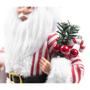 Imagem de Boneco Papai Noel Enfeite de Natal Decoracao Natalina 25cm Listrado Vermelho 25cm