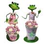 Imagem de Boneco Sapo Casal Decoraçao  Jardim Balde de Flor Casa Quintal Pousada Varanda Enfeite Duravel Resistente Ambiente Externo