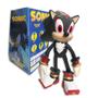 Imagem de Boneco Shadow Sonic Preto Grande Brinquedo Articulado 28cm