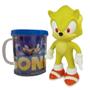 Imagem de Boneco Sonic Amarelo Collection com Caneca Personalizada