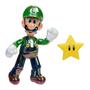 Imagem de Boneco Star Power Luigi 10cm Super Mario Com Super Estrela