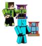 Imagem de Bonecos do jogo Minecraft Problems e Cadres 25 cm kit com 2
