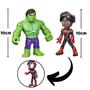 Imagem de Bonecos Hulk e Miles Morales 10cm - Figuras Spidey Marvel