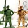 Imagem de Bonecos Soldado Toy Miniatura Exército Acessórios Verde/Bege