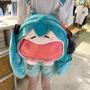 Imagem de Bonito Anime Menina Hatsune Miku Bolsa De Ombro De Pelúcia Mochila Kawaii Para Estudantes Crianças