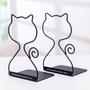 Imagem de Bookends Wokex Metal Book Holder, organizador de mesa, Black Cat