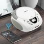 Imagem de Boombox Portátil LONPOO com Leitor de CD, FM, USB e Bluetooth - Branco