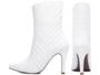 Imagem de Bota Bico Fino Feminina Branco Cano Curto Salto 10cm 67026B