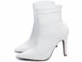 Imagem de Bota Bico Fino Feminina Cano Curto Branco Salto 10cm 65020B