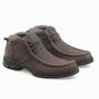 Imagem de Bota Botina Casual De Couro Masculino Confortavel Leve Café Trabalho