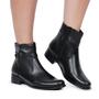 Imagem de Bota Botina Feminina Cano Curto Preta De Couro JNA SHOES