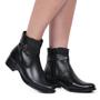 Imagem de Bota Botina Feminina Cano Curto Preta De Couro JNA SHOES