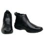 Imagem de Bota Botina Masculina Couro Solado Borracha Antiderrapante Confortável Estiloso Elástico Lateral