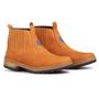 Imagem de Bota Botina Masculina New Holland Couro Legítimo Amarelo Elástico Sola Costurada Bico Arrededondado