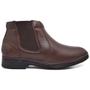 Imagem de Bota Botina Ortopédica Elastico Calce fácil Bico Redondo Masculina Anatômica Leveterapia Café