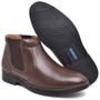 Imagem de Bota Botina Ortopédica Elastico Calce fácil Bico Redondo Masculina Anatômica Leveterapia Café