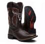 Imagem de Bota Botina Texana Country Masculina Folhada Marrom