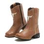 Imagem de Bota Botina Texana Infantil Masculina Feminina KIT 2 PARES  Em Couro Legitimo 24 ao 35