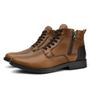 Imagem de Bota Boxer Couro Masculina Urbana Casual Mostarda