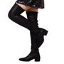 Imagem de Bota Cano Alto Feminina Over The Knee Moderna Moda Stretch Bico Fino Saltinho Baixo Confort