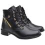 Imagem de Bota Cano Curto Casual Amanda Block com Cadarço e Detalhe em Ziper Lateral