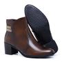 Imagem de Bota Cano Curto femina Couro Cafe Mod 1207