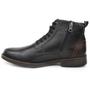 Imagem de Bota Casual Coturno Couro Masculino Atacador Cano Curto Zíper Lateral Urbana Versátil Preto