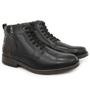 Imagem de Bota Casual Coturno Couro Masculino Atacador Cano Curto Zíper Lateral Urbana Versátil Preto