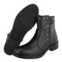 Imagem de Bota Casual Couro Feminino Cano Curto Moda Fivela Rebites Resistente Confortável Salto Baixo