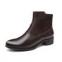 Imagem de Bota Casual Couro Feminino Cano Curto Zíper Moda Elegante Resistente Confortável Salto Baixo