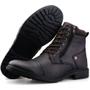 Imagem de Bota Casual Dhl Zíper Perfuros Masculina Marrom + Relógio + Carteira