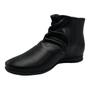 Imagem de Bota Comfortflex Marrom Franzido Salto Baixo Cano Curto 91302 Original