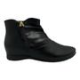 Imagem de Bota Comfortflex Marrom Franzido Salto Baixo Cano Curto 91302 Original