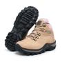 Imagem de Bota Coturno Adventure Feminino Couro Bege e Rosa