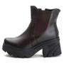 Imagem de Bota Coturno Casual Couro Feminino Estilo Elástico Moda Resistente Confortável Sola Tratorada