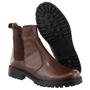 Imagem de Bota Coturno Casual Couro Feminino Estilo Minimalista Elástico Resistente Confortável Sola Tratorada