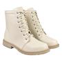 Imagem de Bota Coturno Feminina de Cano Baixo Off White