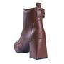 Imagem de Bota Coturno Feminina Salto Grosso Bico Quadrado Cano Curto Cor:CarameloTamanho:36