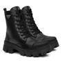 Imagem de Bota Coturno Feminino Cadarço Zíper Tratorado Lisa Casual