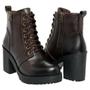 Imagem de Bota Coturno Feminino Couro Legítimo Salto 9cm Linha Premium Cor Café